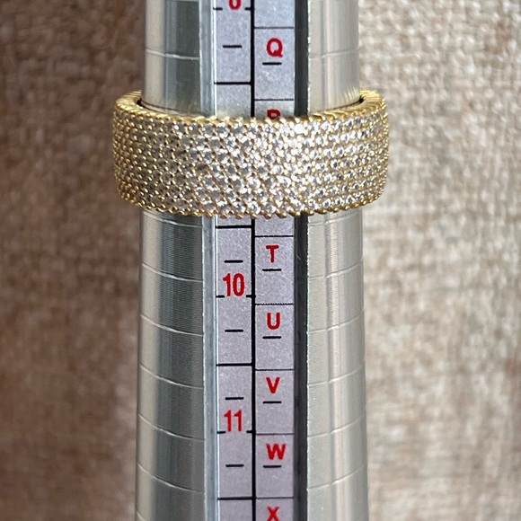 Jewelry - Gold over sterling silver Pavé Wide Band Ring - Elegant Women's Jewelry